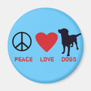 Peace Love Dogs Magnet