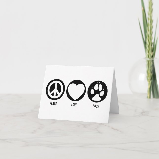Peace Love Dogs Note Card (Front)