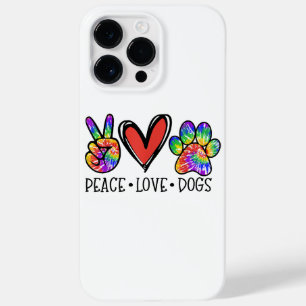 Peace Love Dogs Paws Tie Dye Rainbow Animal Rescue Case-Mate iPhone 14 Pro Max Case