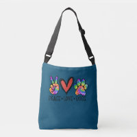 Peace Love Dogs Paws Tie Dye Rainbow Animal Rescue