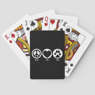 Peace Love Dogs Playing Cards