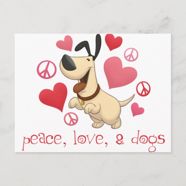 Peace, Love, & Dogs Postcard (Front)