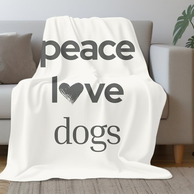 Peace Love Dogs | Rescue Dog Mom Modern Home Decor Fleece Blanket (Creator Uploaded)