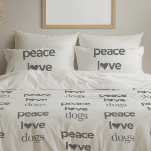 Peace Love Dogs   Rescue Dog Mom Modern Home Decor Pillowcase
