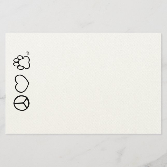 Peace, Love, & Dogs Stationery (Front)