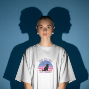 Peace, Love, Dogs T-shirt, retro sunset T-shirt