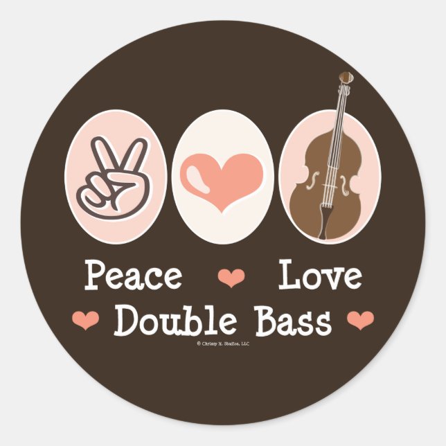 Peace Love Double Bass Stickers (Front)