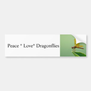 Peace Love Dragonflies Bumper Sticker