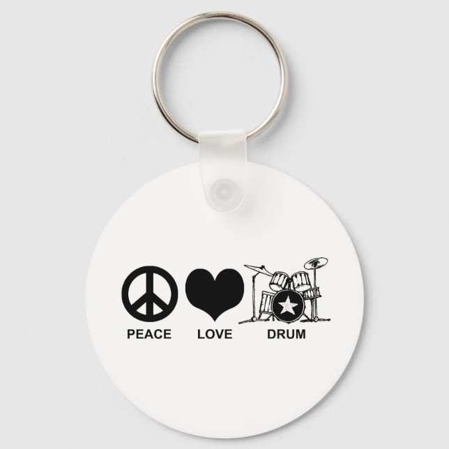Peace Love Drum Key Ring (Front)