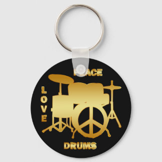 PEACE LOVE DRUMS KEY RING