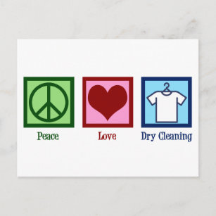 Peace Love Dry Cleaning Postcard