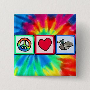 Peace, Love, Ducks 15 Cm Square Badge