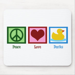 Peace Love Ducks Mouse Pad