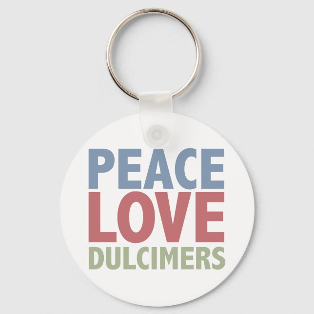 Peace Love Dulcimers Key Ring (Front)