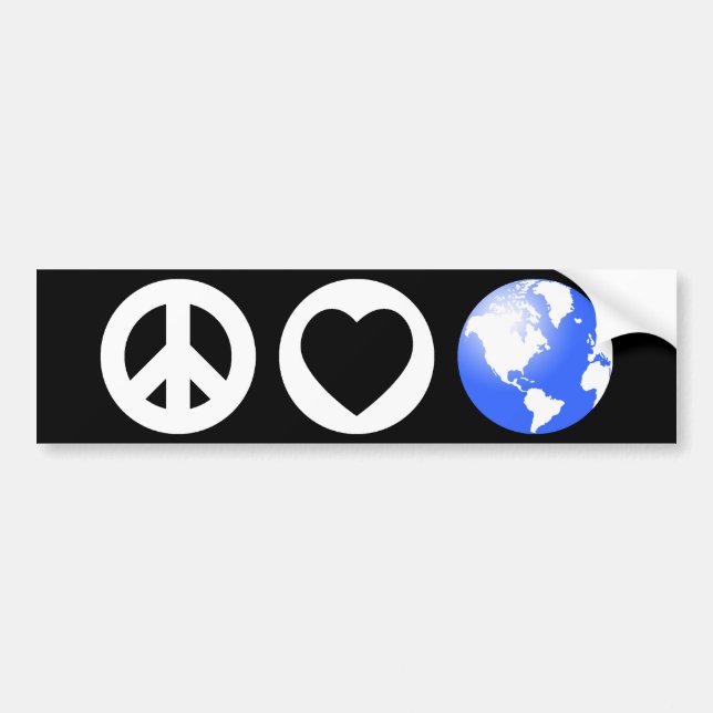 Peace Love Earth Bumper Sticker (Front)