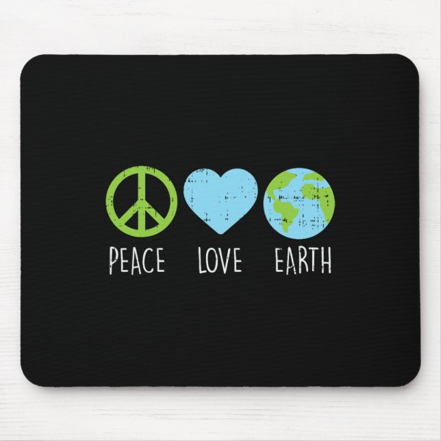 Peace Love Earth Cool Hippie Hippy Environmentalis Mouse Pad (Front)