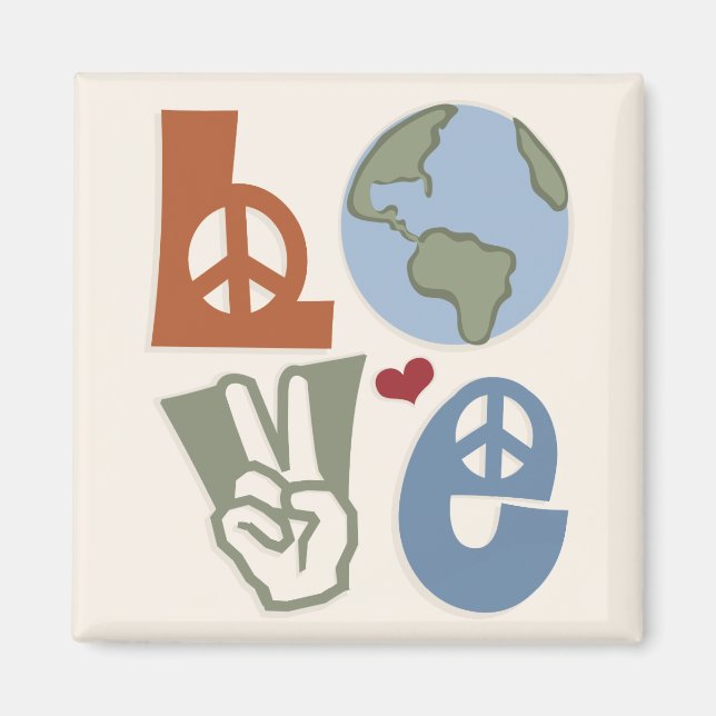 Peace Love Earth Magnet (Front)
