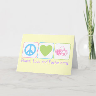 Peace Love Easter Eggs Holiday Card