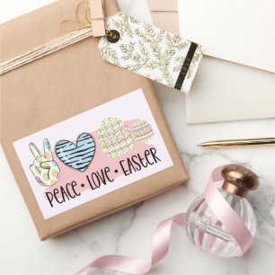 Peace Love Easter Rectangular Sticker