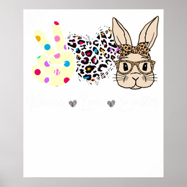 peace love easter, retro, vintage poster (Front)