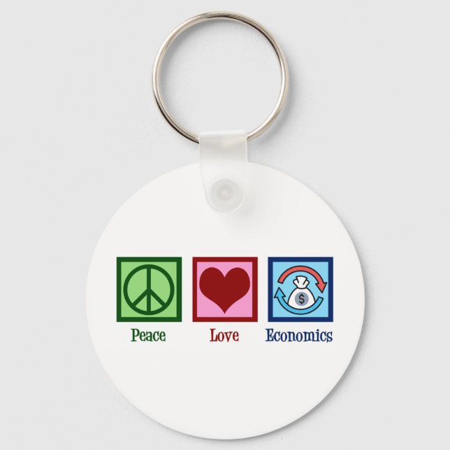 Peace Love Economics Key Ring (Front)