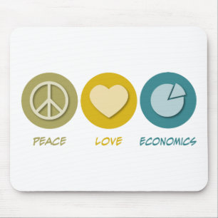 Peace Love Economics Mouse Pad