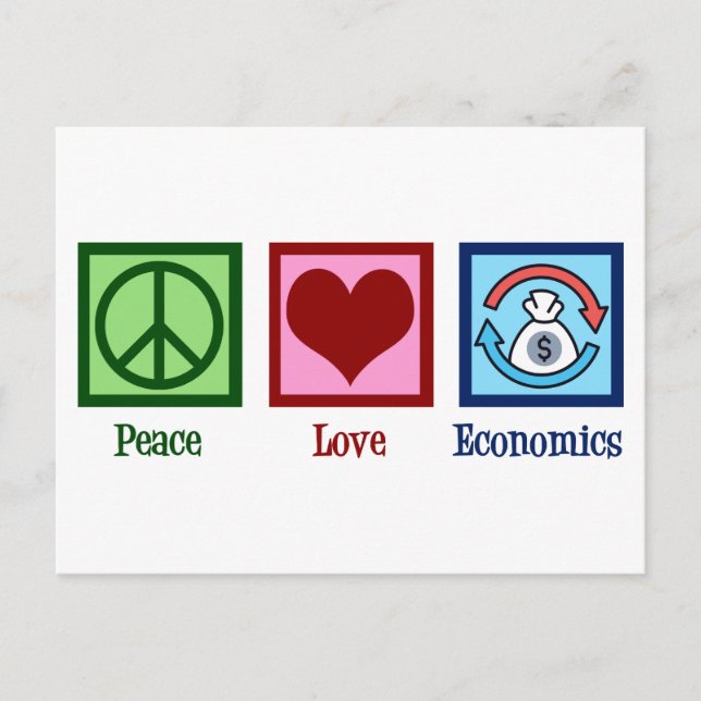 Peace Love Economics Postcard (Front)
