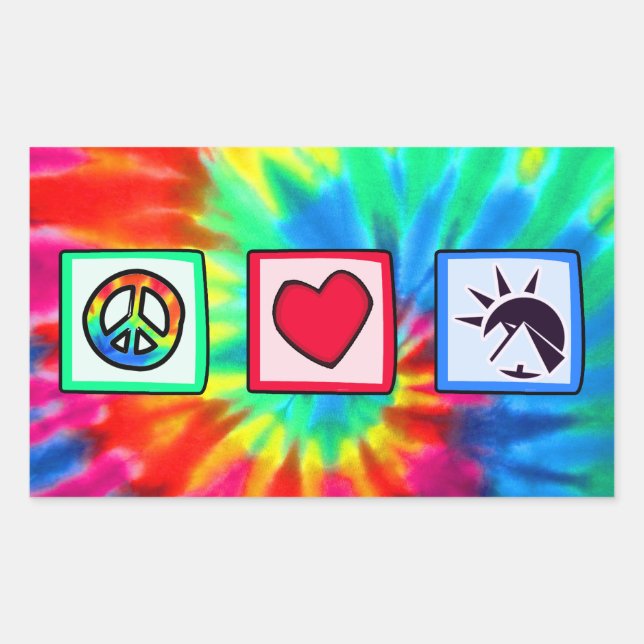 Peace, Love, Egyptians Rectangular Sticker (Front)