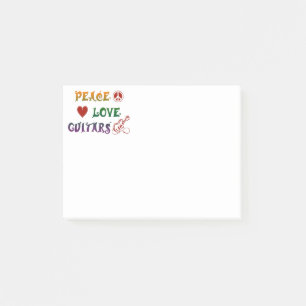 Peace Love Electric Guitars rainbow Post-it Notes