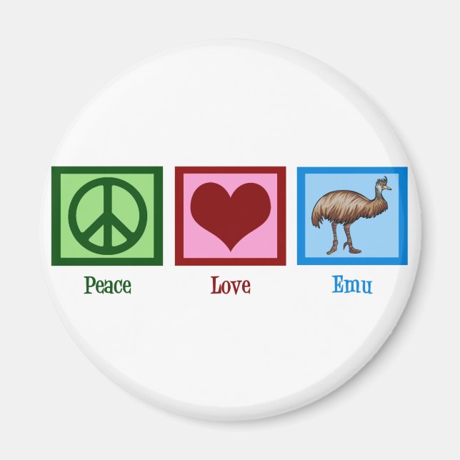 Peace Love Emu Magnet (Front)