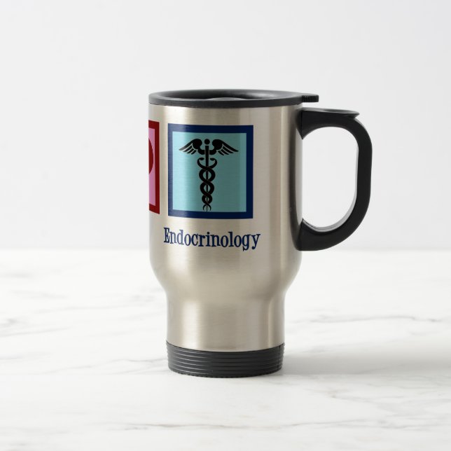 Peace Love Endocrinology Travel Mug (Right)