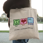 Peace Love Endoscopy Custom Clinic Tote Bag<br><div class="desc">Peace Love Endoscopy tote bag with your personalized text. A cute gift featuring a peace sign,  heart,  and endoscope used in medical procedures to scope a patient.</div>