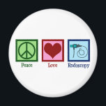 Peace Love Endoscopy Magnet<br><div class="desc">Peace Love Endoscopy. A cute gift featuring a peace sign,  heart,  and endoscope used in medical procedures to scope a patient.</div>