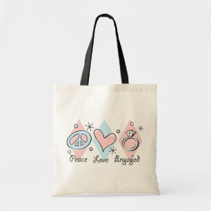 Peace Love Engaged Tote Bag
