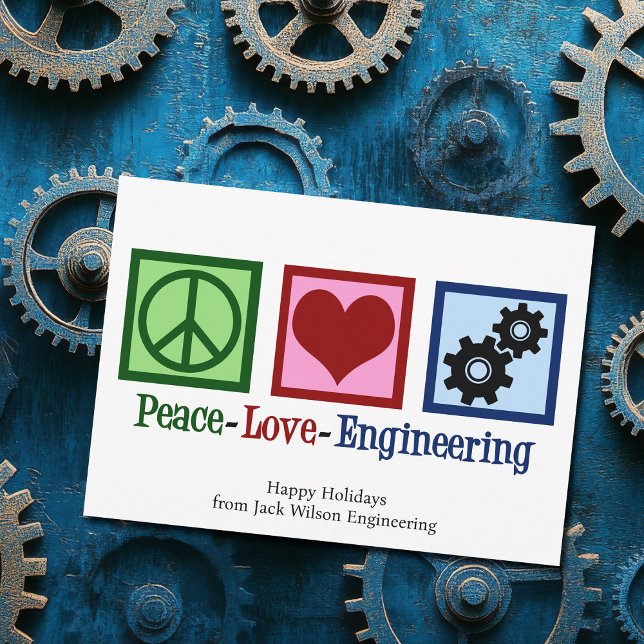 Peace Love Engineering Company Custom Christmas Holiday Card (Creator Uploaded)