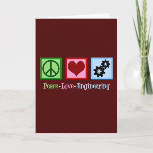 Peace Love Engineering Red Christmas Engineer Holiday Card