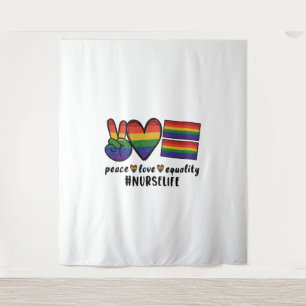Peace Love Equality Nurse LGBT Tapestry
