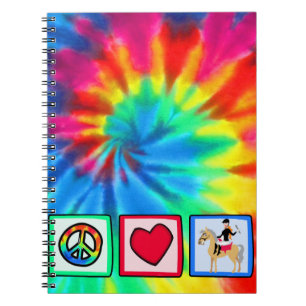 Peace, Love, Equestrian Spiral Notebook