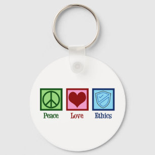Peace Love Ethics Moral Philosophy Professor Key Ring