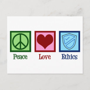 Peace Love Ethics Moral Philosophy Professor Postcard