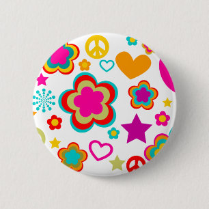 Peace Love & Everything Girly 6 Cm Round Badge