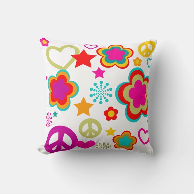 Peace Love & Everything Girly Cushion (Front)