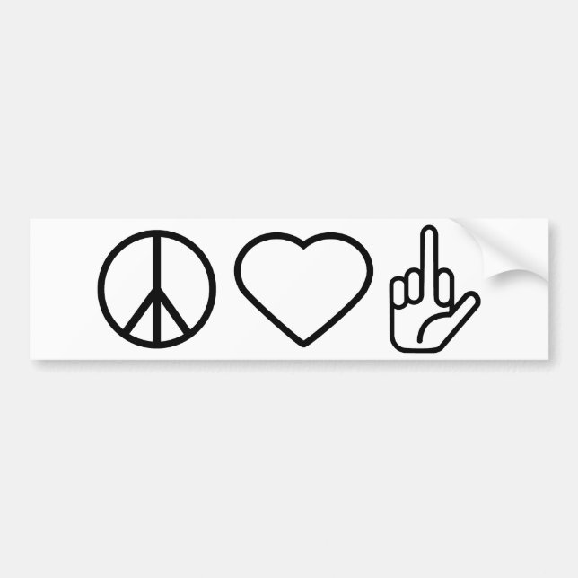 Peace Love F Off Bumper Sticker (Front)