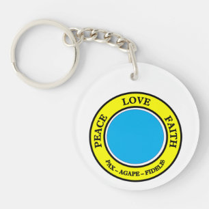 Peace, Love, Faith keychain