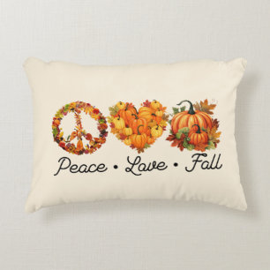 Peace, Love, Fall – Cosy Autumn Vibes with Pumpkin Decorative Cushion