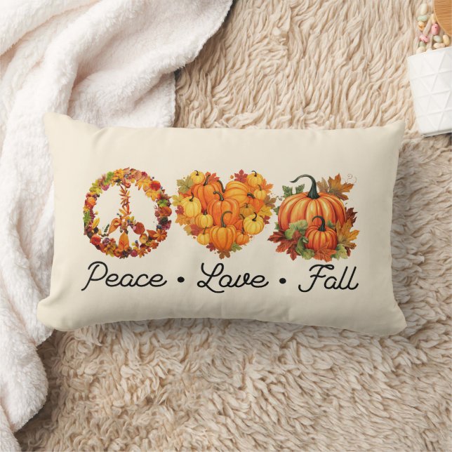 Peace, Love, Fall – Cosy Autumn Vibes with Pumpkin Lumbar Cushion (Blanket)