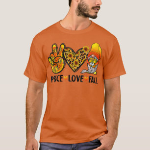 Peace Love Fall Cute Gnome Autumn Pumpkin Funny Th T-Shirt