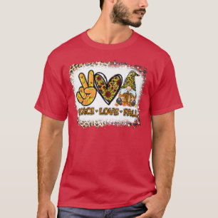 Peace Love Fall Funny Gnome Autumn Lover Pumpkins T-Shirt