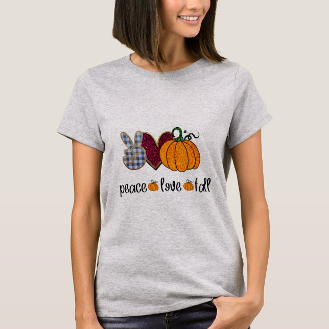 peace love fall gift idea for halloween  T-Shirt (Front)
