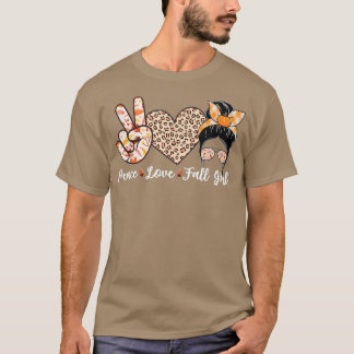 peace love fall girl Autumn Season Girls  T-Shirt